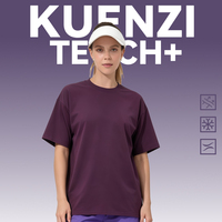 T-shirt pour femme Kuenzi personnalisé à col rond, manches courtes, 100% polyester, tissu Sorona, 180 GSM, poids lourd