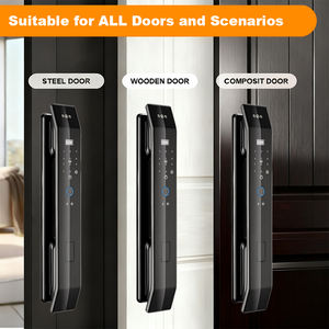 Serrure <span class=keywords><strong>de</strong></span> porte intelligente en alliage d'aluminium <span class=keywords><strong>à</strong></span> reconnaissance faciale en réseau WiFi avec caméra Interphone 3D en <span class=keywords><strong>temps</strong></span> réel pour porte en bois - Product Image 3