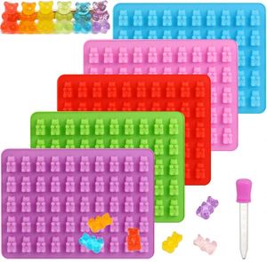 Moule en silicone personnalisé pour chocolats et bonbons, 50 cavités, avec compte-gouttes, pour la fabrication de oursons pour enfants, fait main, vente en gros - Product Image 1