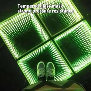 Plancher de danse LED 3D portable de haute qualité avec miroir éclairé en verre trempé RGB pour fête disco - Product Image 6
