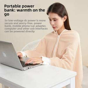 <span class=keywords><strong>Couverture</strong></span> <span class=keywords><strong>chauffante</strong></span> Mydays Tech, rechargeable par USB, lavable, châle chauffant électrique - Product Image 2