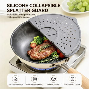Écran anti-éclaboussures pliable en silicone, protection anti-éclaboussures d'huile, couvercle de cuisine multi-usages anti-éclaboussures pour poêle à frire - Product Image 4