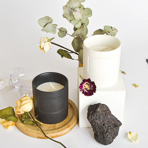 Scented Candle Ceramic Matte Cup Cylinder Soy <b>Wax</b> Home Decoration - Product Image 3