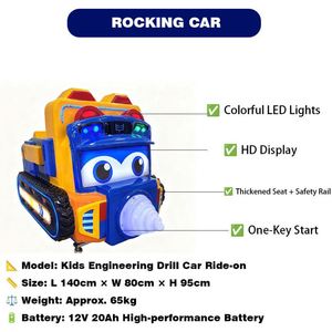 Kids Electric Digger Ride Cartoon Excavator Car <b>Amusement</b> <b>Machine</b> Indoor Playground Toddler Vehicle Fun Coin Operated Equipment - Product Image 3
