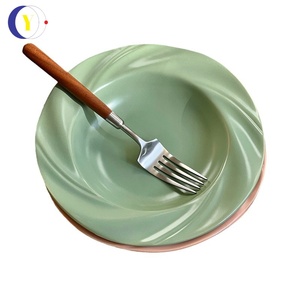 Piatto da pranzo in ceramica irregolare stile crema coreana di alta qualità per la casa cappello di paglia piatto torta <span class=keywords><strong>Pasta</strong></span> - Product Image 5