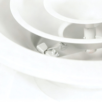 Diffuseur d'air rond en PVC réglable à vente chaude, pour plafond, école, hôpital, ventilation CVC, économie d'énergie, design graphique