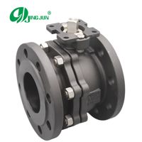 Válvula de bola industrial con brida DIN, OEM, de acero al carbono, para control de agua y gas, plataforma alta, cuerpo de 2 piezas, 100% probada contra fugas