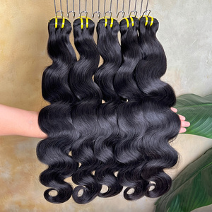 Bán buôn chưa qua chế biến nguyên liệu cơ thể Trinh Nữ sóng phần mở rộng tóc con người bó, 10A 12A lớp biểu bì phù hợp tóc VIỆT Nhà cung cấp - Product Image 1