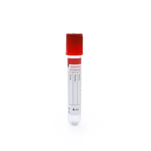 Tubo per la raccolta del sangue dell'attivatore rosso in vetro plastico monouso HBH