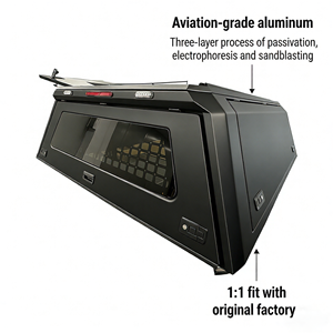 Cubierta Rígida Impermeable de Alta Calidad con Cierre para Camionetas Todoterreno <span class=keywords><strong>Chevrolet</strong></span> Colorado y Silverado, de Aluminio con Ventanas Corredizas - Product Image 2