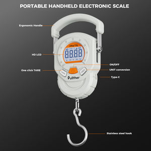 Balance de pêche numérique portable 60 kg 132 lb en ABS avec chargeur Tpce C pour bagages, chasse, voyage - Product Image 2
