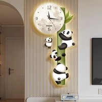 Jam Dinding Panda Ayun Baru 2025 Tanpa Lubang Kreatif untuk Ruang Tamu, Pencahayaan, Desain Sederhana dan Senyap