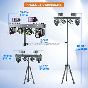 Barra de concierto portátil Cabeza móvil LED Par Laser ILS FX Efecto de lavado estroboscópico de mariposa con soporte DMX Bolsa suave para DJ Party Disco Events - Product Image 3