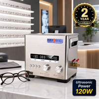 Nettoyeur à ultrasons numérique à faible bruit avec réservoir en acier, chauffant 3L 40kHz, affichage 1-99min, pour montures de lunettes optiques et de soleil