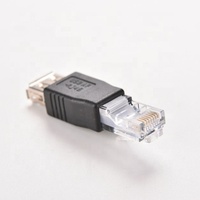 Adaptateur Ethernet USB 2.0 femelle vers RJ45 mâle pour ordinateur portable Sortie AC Routeur LAN Réseau PVC noir pour utilisation sur ordinateur portable