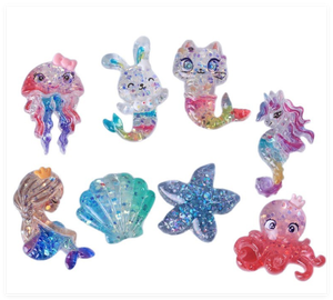 Miniature kawaii sirène flatback résine cabochon princesse canard licorne dessin animé slime charme pour bijoux coque de téléphone autocollant de chaussure - Product Image 6