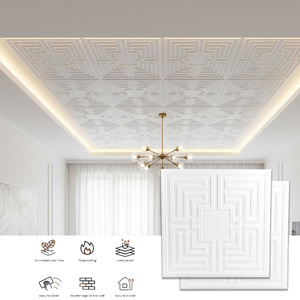 Chống cháy và chống thấm PVC gạch Trần trong cổ điển màu trắng hỗ trợ OEM thiết kế và dễ dàng cài đặt PVC gạch Trần - Product Image 2
