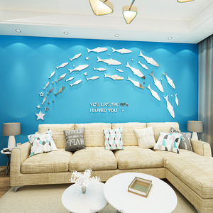 Style nordique créatif <span class=keywords><strong>poisson</strong></span> stéréo mur acrylique décoration autocollant décor à la maison pour salon chambre décoration murale - Product Image 5