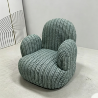Fauteuil pivotant vintage français Cactus, fauteuil de loisirs de luxe en chenille avec un design doux et durable pour appartement et salon