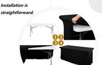 Jupes de table extensibles élastiques ajustées multicolores en vente en gros Jupe de table en spandex à volants pour événements Fête de mariage