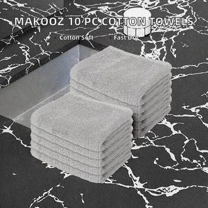 Ensemble de 10 serviettes en flanelle pour le visage Makooz, 500 GSM, coton et lin, séchage rapide, absorbantes, faciles à sécher, pour la cuisine, la salle de bain, la maison, le spa, professionnel - Product Image 2