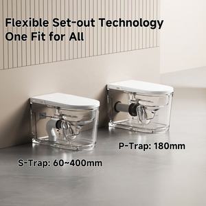Inodoro Inteligente con Bidé Certificado CE Watermark, Taza <span class=keywords><strong>de</strong></span> Inodoro Universal con Salida Ajustable, S-trap 60-400mm, P-trap - Product Image 2