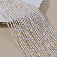Collier de perles plates en perles d'eau douce naturelles de 2-3-4 mm, semi-finies, blanches, brillantes, AK, petites perles, accessoires pour la création de bijoux DIY