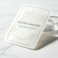 Cartes de rappel minimalistes avec cadre feuille verte, cartes décoratives pour cadeaux et cartes de message pour boîtes cadeaux