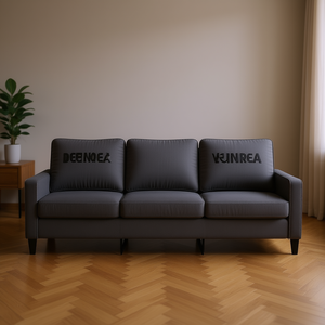 Sofá de 3 Plazas para Sala de Estar, Color Gris Oscuro, Estilo Moderno, Tapizado en Tela de Poliéster, Patas de Metal - Product Image 2