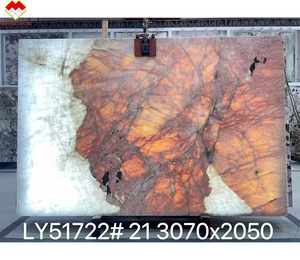 Dalle de Quartzite <span class=keywords><strong>Pandora</strong></span> Rose Macaron Charme de Patagonie Dalle rétroéclairée en pierre naturelle avec grand cristal translucide Quartzite du Brésil - Product Image 4