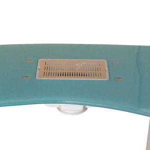 Solo de <span class=keywords><strong>mesa</strong></span> con función de almacenamiento LED luz y salida de aire de uñas de vidrio Oval de verde esmeralda de muebles de Metal - Product Image 6