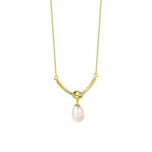 Collar de Plata de Ley 925, Joyería para Mujer, Collar de Perlas de Plata, Chapado en Oro de 18K, Collar de Cadena con Diamantes de Circonio, Regalo para Mujer o Chica - Product Image 5