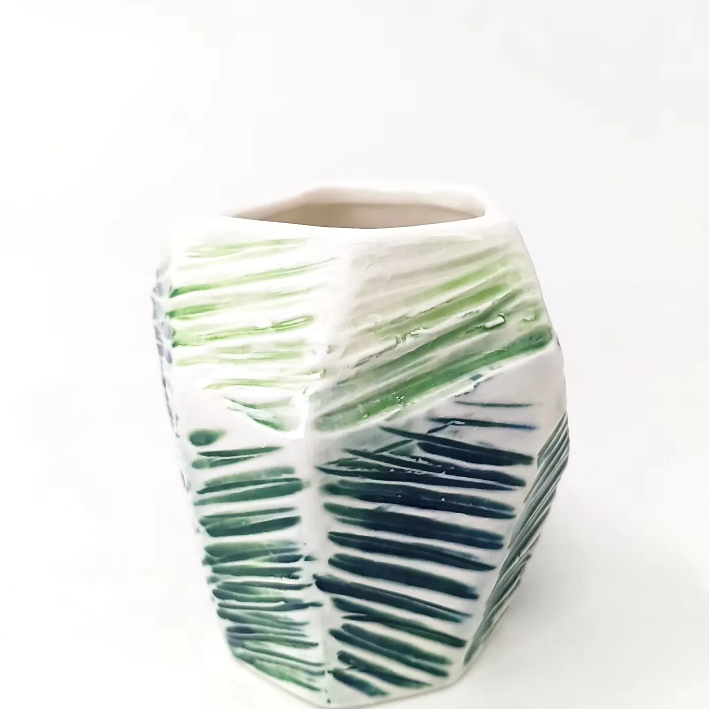 2023 4 "Hand bemalte Tischplatte Mini Geometric Ceramic Small Vases mit Farbverlauf