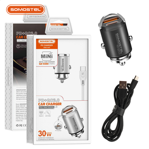 <span class=keywords><strong>Chargeur</strong></span> de voiture SOMOSTEL PD & QC 30W à charge rapide USB Type-C en aluminium pour voiture - Product Image 6