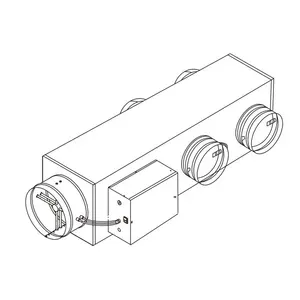 Central Air Conditioning System Vary Airflow Control Damper Device Multi Outlets VAV Box