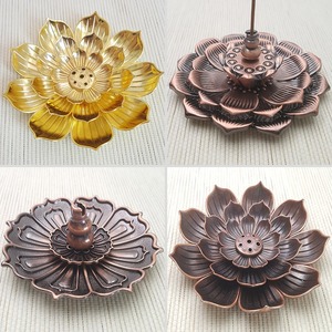 Porte-<span class=keywords><strong>encens</strong></span> Lotus en laiton avec cascade reflux bâtons de brûleur d'<span class=keywords><strong>encens</strong></span> en métal pour la méditation Yoga décor maison - Product Image 2