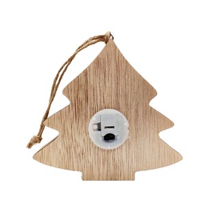 Décoration de Noël en bois avec sapin, Père Noël et rennes, LED jaunes, pour la maison et le bureau, artisanat en buis avec boîtier de commande manuel - Product Image 5