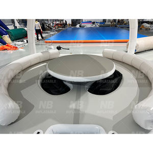 ウォーターバーインフレータブルフローティングドックテント付きサンデッキフローティングアイランドラウンジパーティーレジャープラットフォームインフレータブルフローティング - Product Image 4