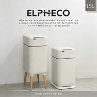 Poubelle Intelligente ELPHECO avec Capteur, 430 L, Matériaux SS + ABS + PP, Commande Tactile, Ouverture Automatique, Design sur Pieds Hauteurs pour Salle de Bain et Cuisine