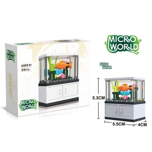 Tanque de peces, adorno de mesa, <span class=keywords><strong>modelo</strong></span> de langosta, lagarto, bloques de construcción de partículas grandes, juguete de regalo de montaje para niño 2025 - Product Image 3