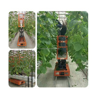 Agriculture tomate concombre serre automatique équipement de récolte tuyau rail chariot plate-forme élévatrice à ciseaux chariot de cueillette de feuilles
