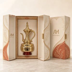 Caja de Regalo Rígida de Lujo Personalizada para Perfumes con Cierre Magnético, Diseño Árabe y Atomizador de Metal con Filigrana para Sets de Fragancias - Product Image 1