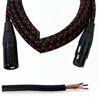 Câble de microphone XLR mâle-femelle OEM CH-R030 en tweed avec blindage spiralé, gaine en PVC et conducteur en cuivre sans oxygène