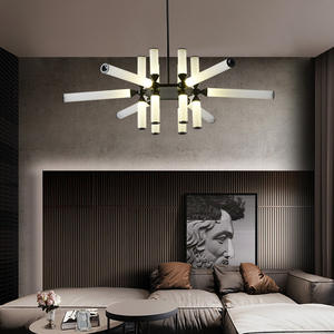 Nueva llegada creativa lámpara Simple sala de estar dormitorio nórdico moderno vidrio tubo de metal luz colgante - Product Image 1