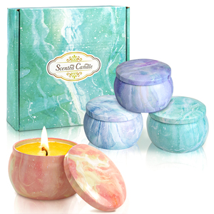 Eco-Friendly round Tin Aromatherapy Soy Wax Scented Candles Home Decor Promotional Party Supplies with ROHS MSDS Certificate