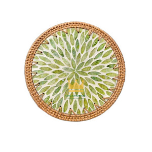 Mantel Individual de Nácar de Alta Calidad en Oferta, Ecológico, de 10 mm de Grosor, Bandeja de Mosaico de Perlas, Producto Artesanal Vietnamita Hecho a Mano - Product Image 1