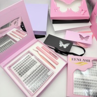 Extensions de cils segmentées DIY, cils pré-coupés, noir naturel, fibre PBT coréenne, 8-16 mm, courbure D+, haute qualité