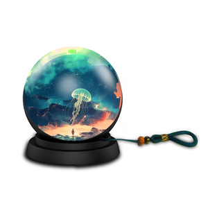 Haut-parleur vidéo <span class=keywords><strong>photo</strong></span> Bluetooth <span class=keywords><strong>3D</strong></span> avec lentille <span class=keywords><strong>en</strong></span> <span class=keywords><strong>verre</strong></span> ABS, écran HD 480*480, type C, personnalisable, lecteur audio de bureau <span class=keywords><strong>en</strong></span> gros - Product Image 1