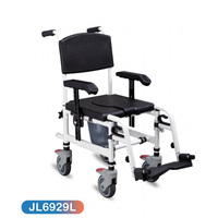 JIANLIAN Chaise de toilette pliante en aluminium pour personnes âgées avec roues et pas Sc7005b