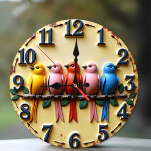 Round Wooden Wall <b>Clock</b> 25Cm Silent Non Ticking Bedroom Home Decor <b>Clock</b> - Product Image 2